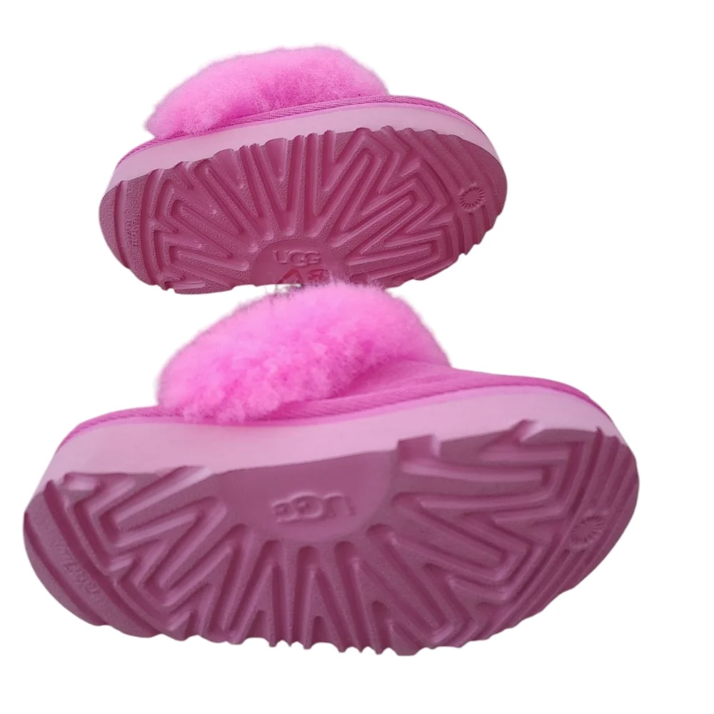 UGG Pink Fluff Slide Slippers for Kids